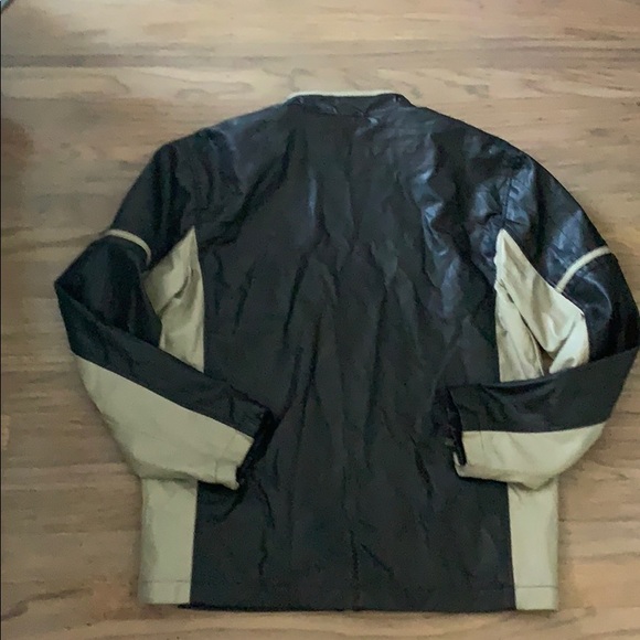 Faux leather men’s motorcycle jacket two-tone med - Picture 5 of 7